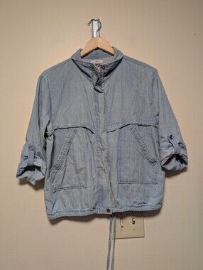 FATE Medium Chambray Utility Jacket Light Blue